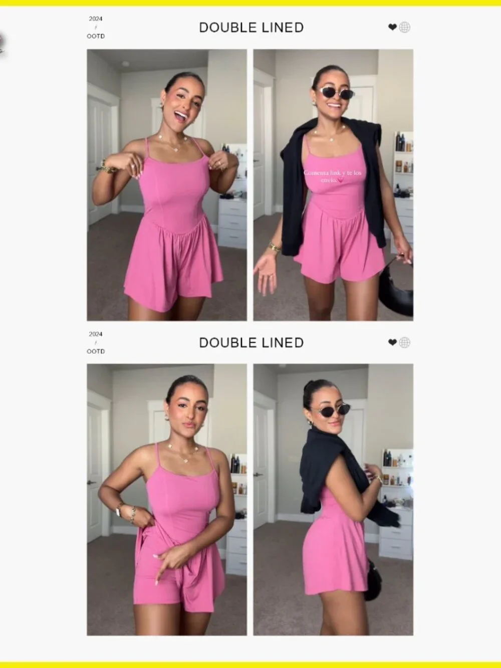 Sleeveless Athletic Romper Spaghetti Strap Double Lined Shorts Jumpsuit Summer